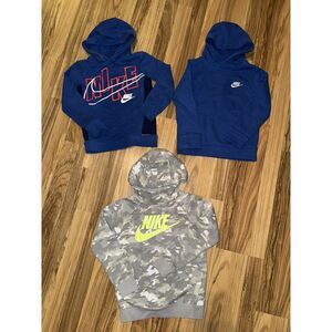 Nike Boys Sz 5 4/5 Hoodie Hooded Sweatshirt Lot Of 3 Cotton EUC‎